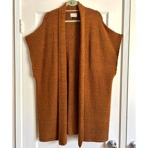 Open Front Rust Colored Short Sleeved Sweater